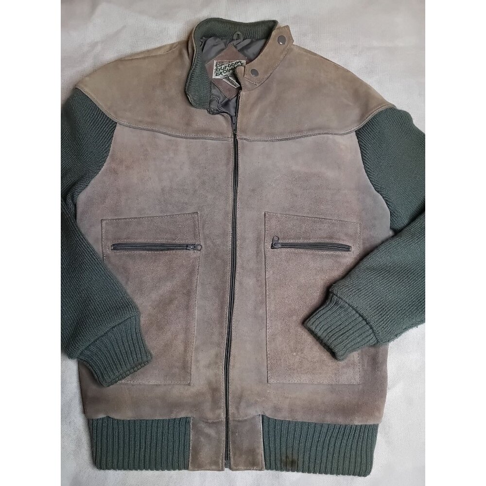 Vintage Outdoor Exchange Leather Suede Sweater Jacket Men’s Large